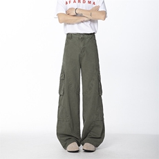 B221美式ins暗黑高品质多口袋休闲工装裤子LK24371-P70控98，男装休闲裤，电商B221