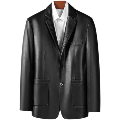 SF5097大货主推款新款皮衣男绵羊皮外套西服夹克韩版修身P580，男装皮衣，电商B360