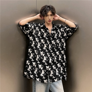 潮男单品蝴蝶印花三色衬衫  A071-T19-P38图片