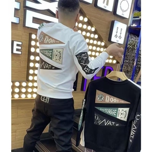 2025网红高端卫衣男秋季新款潮流长袖打底衫男士印花加绒百搭上衣图片