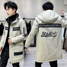 冬季中长款连帽棉衣男加绒夹克男羊羔绒棉衣男MY9921，男装棉衣，A067