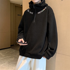冬季加绒高领半截拉链卫衣男潮流摇粒绒卫衣长袖A668P50，男装卫衣，星座210-1