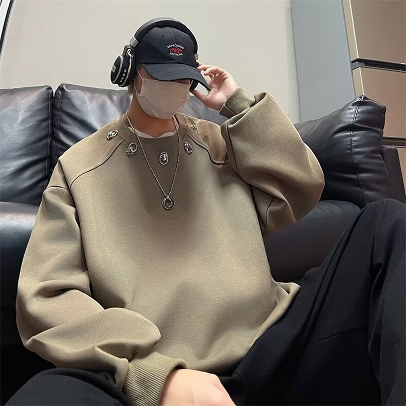 设计感潮牌小众卫衣男春季美式高街hiphop宽松上衣W7983-P36,男装卫衣,星座512-4