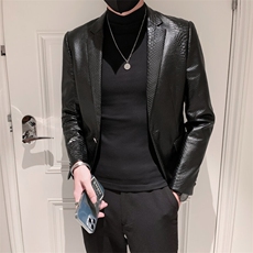 秋冬社会小伙皮衣夹克西装单西修身西服A236-XZ-159-P130，男装夹克，电商A236