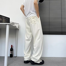 弯刀裤子男款新款春潮流直筒休闲裤男士宽松百搭阔腿裤MK123P38，男装休闲裤，星座1013-5