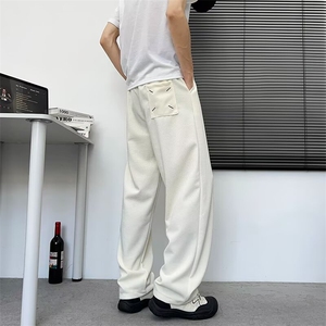 弯刀裤子男款新款春潮流直筒休闲裤男士宽松百搭阔腿裤MK123 P38图片