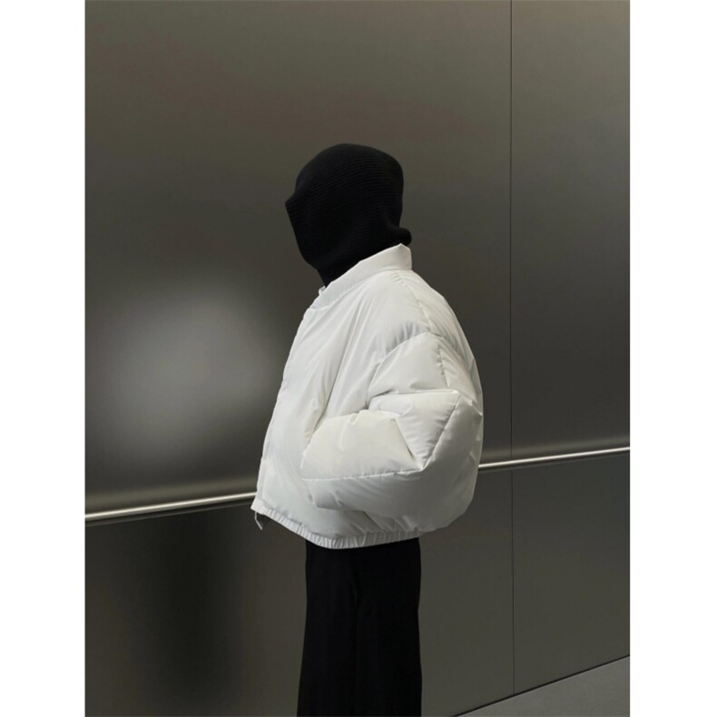 （现货）白色棉服面包服短款自制款,男装棉衣,星座910A