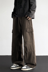 2025秋冬新款休闲男裤宽松直筒百搭水洗简约裤子潮9281-P50，男装休闲裤，星座1006-1