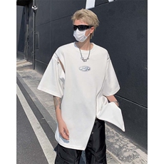 男装不规则解构拉链短袖T恤24夏季新款圆领上衣XZ514-2-20248-P58，男装T恤，星座514-2(原B239)