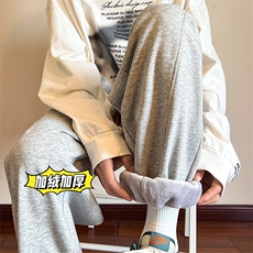 冬季新款加绒加厚品质全棉束脚卫裤运动裤XZ102A-2-K2213-P60，男装休闲裤，星座211-1