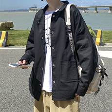 长袖衬衫男港风日系外套W001P33加绒40，男装衬衫，星座1116-2