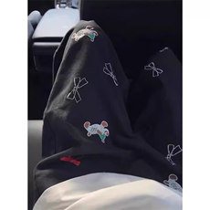 复古水洗刺绣小众工装牛仔短裤男生阔腿设计宽松垂感七分裤青少年，男装牛仔裤，星座506A