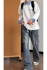 现货春季潮牌水洗微喇裤子男高街工装牛仔裤-A2189TP48控78，男装牛仔裤，电商B241