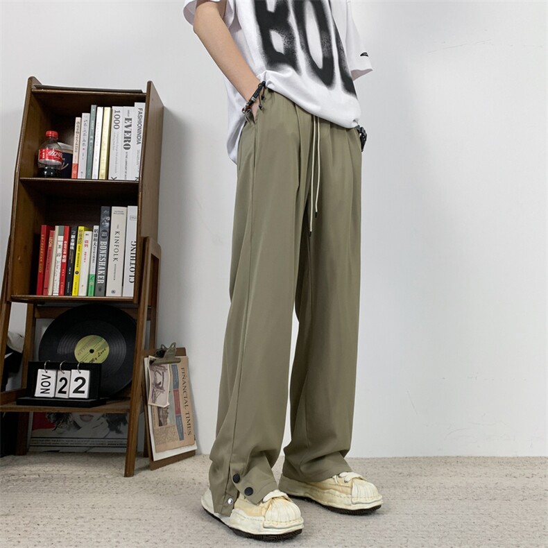 夏季冰丝西裤小众百搭铆钉纽扣冰丝裤子K612p38，男装西裤，电商D315A