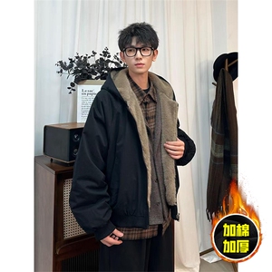 两面穿现货重磅短款座山雕棉衣男女双面穿毛毛绒棉服加厚外套图片
