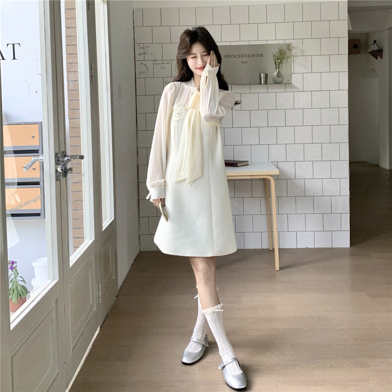 2026春季新款小香风拼接雪纺千金风连衣裙2B115-2605-P155-K248,女装连衣裙,2B115