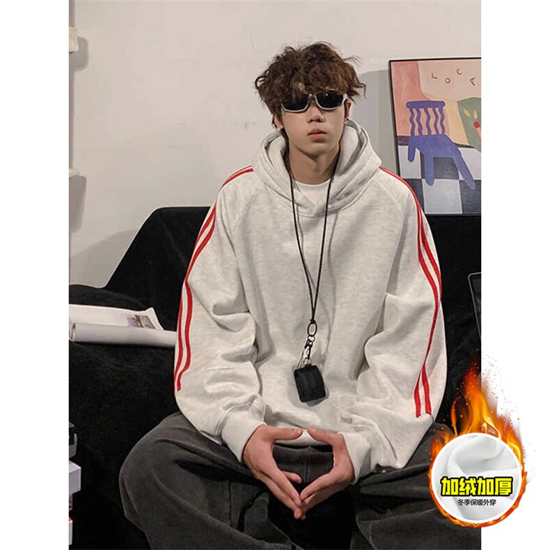 480G重磅加绒硬挺boxy男女秋冬季美式高街结构宽松织带卫衣厚外套，女装短外套，电商A486