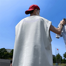 量大优供视频得物直播品230克夏季麂皮绒背心无袖T恤BJ267，男装背心/马甲，电商A486