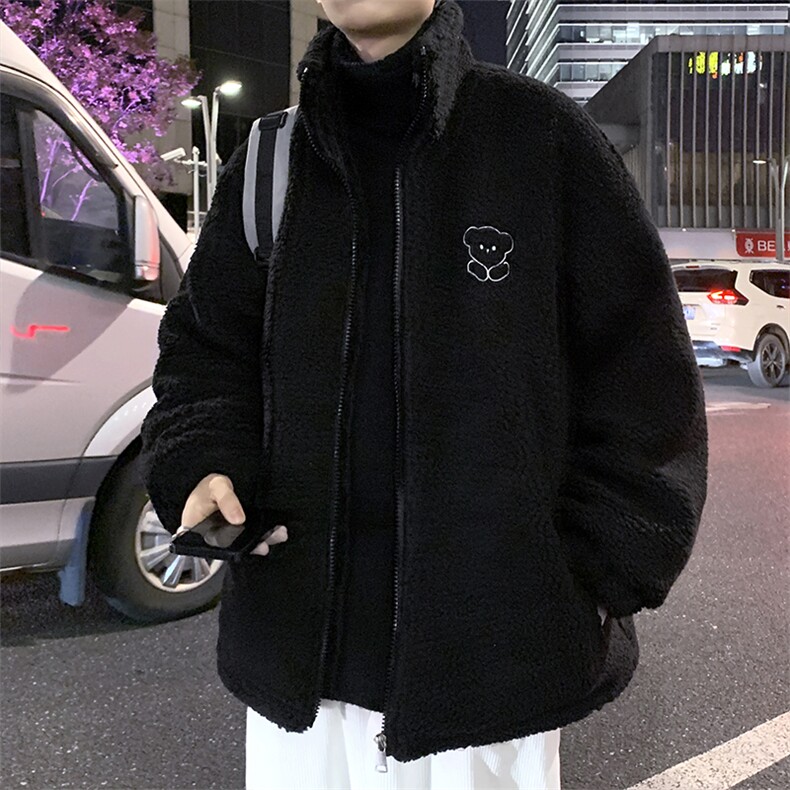 现货羊羔毛冬季棉衣男宽松新款港风百搭加厚情侣棉服W2270-P44，男装棉衣，星座512-2