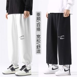 夏季简约黑色卫裤男宽松运动裤宽松百搭休闲长裤  WK528-1特批27图片