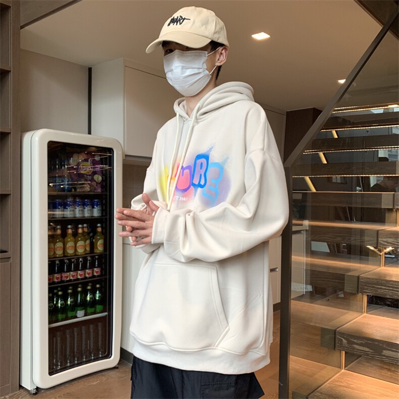B266-FG07-P5023秋季新款宽松情侣印花连帽套头卫衣,男装卫衣,星座B257-1