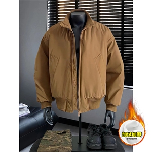 棉衣5W件现货冬季美拉德立领飞行夹克廓形高街棒球服加棉加厚外套,男装夹克,电商A486