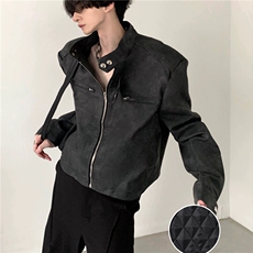【001】夹克女短款潮牌夹棉服垫肩外套秋冬A079-M8042-P67-82，男装夹克，电商A079