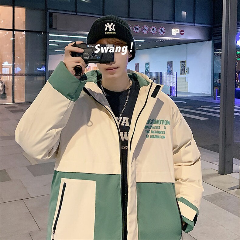 中性风连帽撞色棉服冬季cityboy加厚棉衣男女同款M8884-P95,男装棉衣,星座717