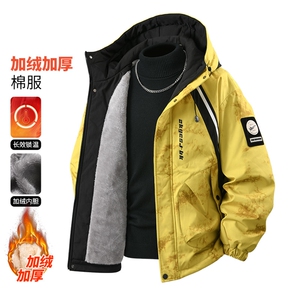 3D冬学院风连帽潮流宽松夹克加绒加厚外套 A436-6811-P85149图片