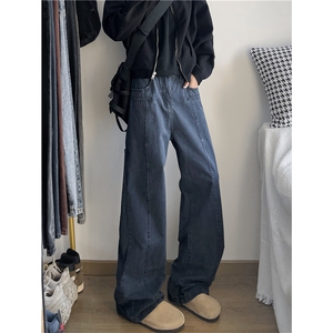 2024新款vibe工装裤做旧宽松阔腿显瘦休闲裤潮牌现货 K8217-P65图片
