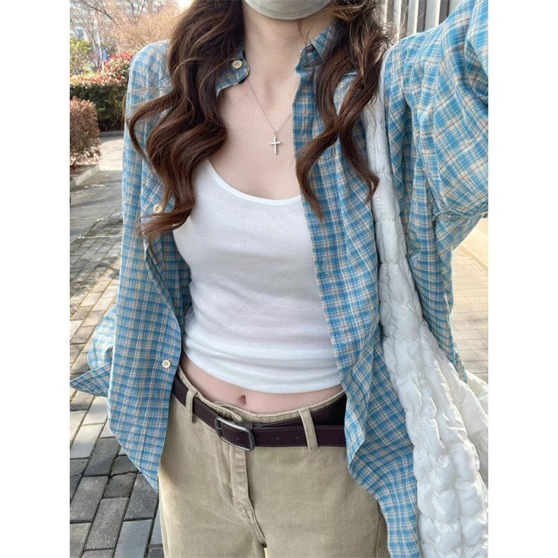 CSG063LL-特P35cleanfit格子衬衫男设计感叠穿长袖衬衣,男装衬衫,星座1007（原301D）