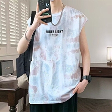 网络图现货夏季潮流痞帅凉感冰丝扎染印花运动坎肩背心JD271-P28，男装背心/马甲，星座715-7
