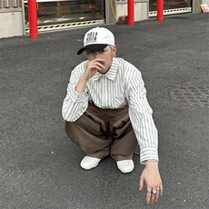 美式潮牌高街复古泡泡纱竖条纹日系肌理长袖衬衫男女休闲宽松衬衣，男装衬衫，电商A486