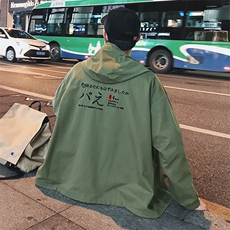 2021新款港风男士八元绣花单款夹克宽松连帽卫衣504-W701-P50，男装夹克，星座504