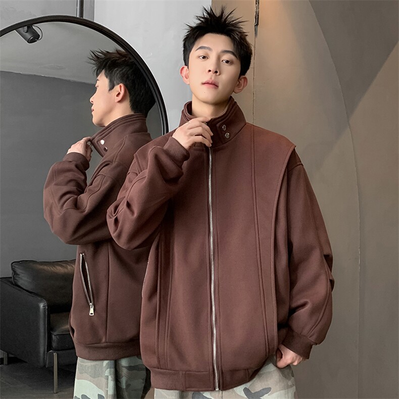 300斤可穿2025秋季新款立领解构夹克外套男加肥加大码胖子胖人潮，男装夹克，钱塘717(原712)