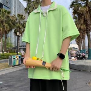 POLO衫男韩版潮流拼色个性高街帅气2023夏季ins宽松外套WB084-P34图片