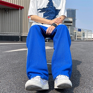8XL-M特大码高级垂坠感休闲裤男薄款冰丝裤宽松直筒拖地裤K964P48图片