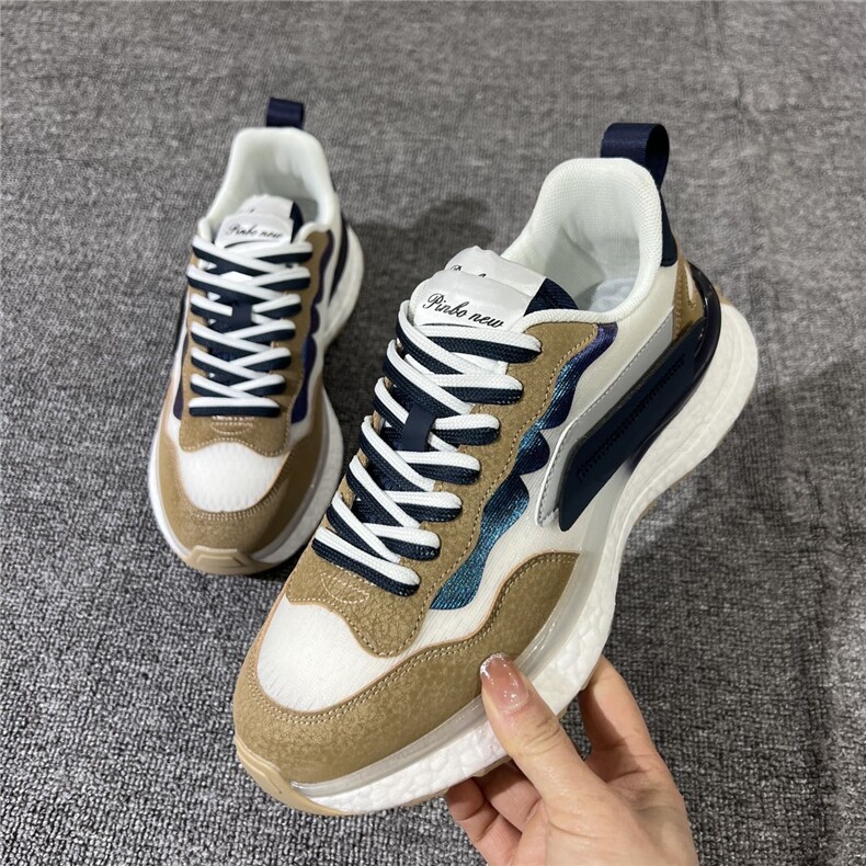 2024爆米花老爹鞋男鞋春夏透气冰丝网运动休闲鞋潮，男鞋运动鞋，黄金折扣鞋