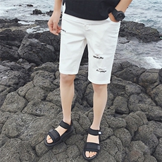 K582-P352024夏季风潮流牛仔裤休闲破洞五分裤，男装牛仔裤，星座103A