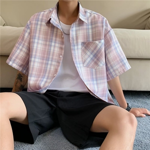 夏季2024新款格子短袖衬衫 W1097 P26图片