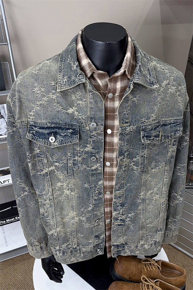 B221美式高街暗黑小众重工艺提花牛仔外套SY2434-特P70控118,男装工装外套,电商B221
