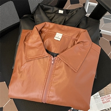 港风秋款男皮衣夹克杉拉链皮外套JK025P65，男装夹克，星座1013-1