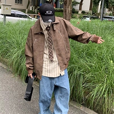 抖音得物痞帅外套男ins高街潮港风原宿风韩版潮流宽松夹克AY1029，男装夹克，电商A443