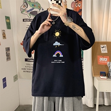 Q11141-P30春夏季七分袖t恤男大码五分袖男短袖中袖，男装T恤，电商A040