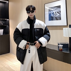 港风立领灯芯绒拼接撞色棉衣男成分：聚酯纤维8718P128控168，男装棉衣，星座227-7