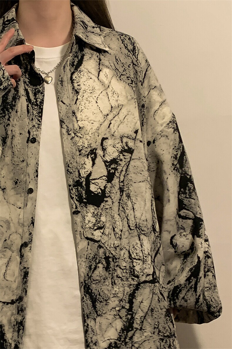 1灯笼袖扎染大码M-5XL长袖衬衣CS88796P35控68扎染裤88798P45控68,男装衬衫,星座226-2