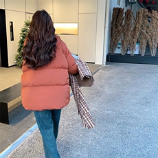 独特超好看安哥拉红色收腰羽绒服女冬2024年新款流行高级感厚外套，女装羽绒服，2C129