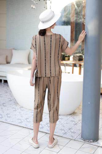 【现货】夏季新款韩版棉麻套装，女装职业装，裳之恋语