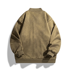 25春鹿皮绒复古棒球领夹克美式飞行服外套无差价P80(不低于118)，男装夹克，星座1504（原917）