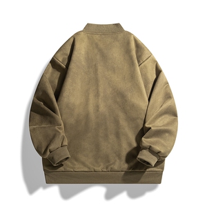 25春鹿皮绒复古棒球领夹克美式飞行服外套 无差价P80 (不低于118)图片